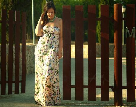 Flowered long dress