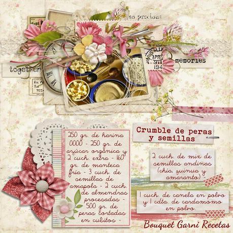 Crumble de peras y semillas