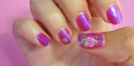 rubibeauty nail art water decals calcomanias sencillo flor