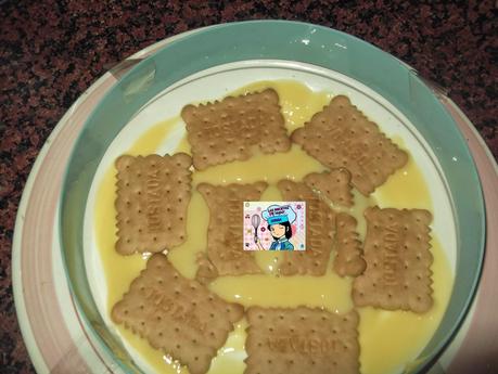 TARTA DE GALLETAS CON MELOCOTONES