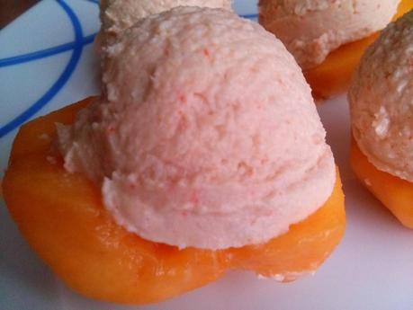 Melocotones rellenos de Paté de Gambas