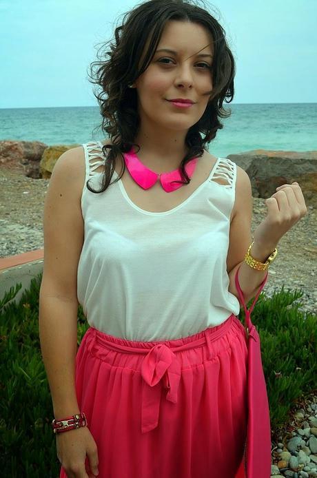 falda rosa, 10 pavos, castellón, blog de moda, fashion blogger, mi vestido azul, blogger