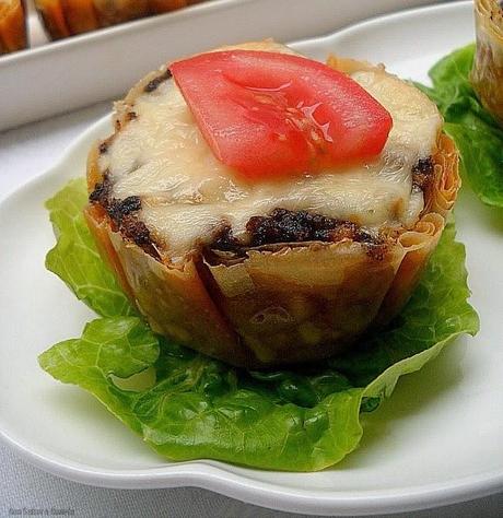 Pastelitos de morcilla, manzana y queso
