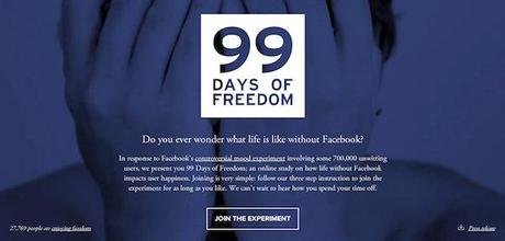 99 days of freedom o 99 días de libertad: el desafío que te invita a vivir sin Facebook.