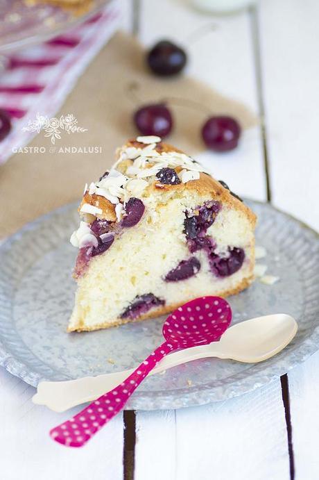 pastel de cerezas y almendras receta tarta bizcocho
