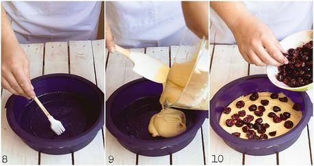 bizcocho de cerezas y almendras