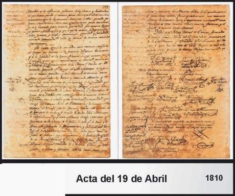 19 DE ABRIL DE 1810 - GRITO DE INDEPENDENCIA CONTRA EL YUGO ESPAÑOL