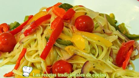 Tallarines con verduras