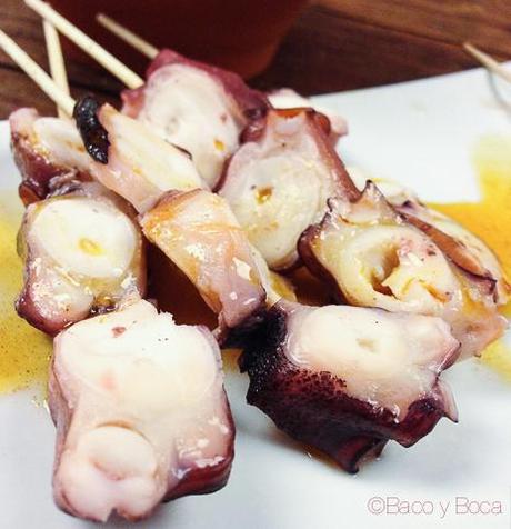 brocheta de pulpo