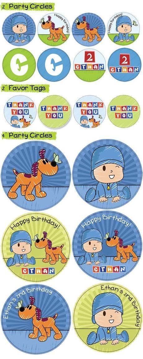 EDITABLE Personalized Collection - Pocoyo birthday Party decoration Package Set - DIY. $19.95, via Etsy.