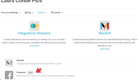 Mailchimp: cómo poner la app en facebook