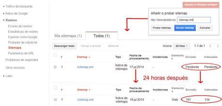 Tutorial de Google Webmaster Tools para principiantes Enviar sitemap a Google Webmaster Tools