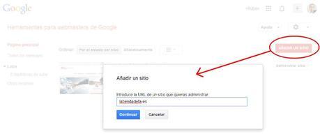Tutorial de Google Webmaster Tools para principiantes Añadir un sitio a Google Webmaster Tools