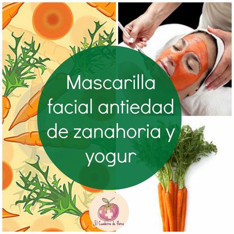 Mascarilla facial antiedad de zanahoria y yogur