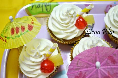 Cupcakes de piña colada