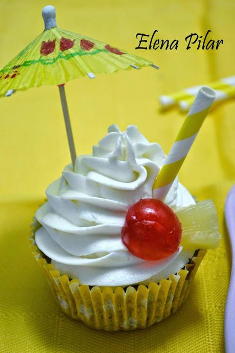 Cupcakes de piña colada