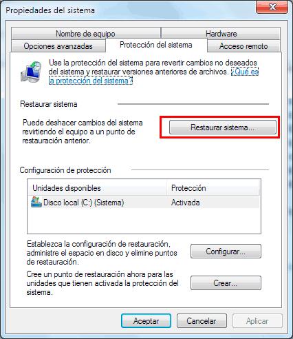 Propiedades del Sistema Windows 7