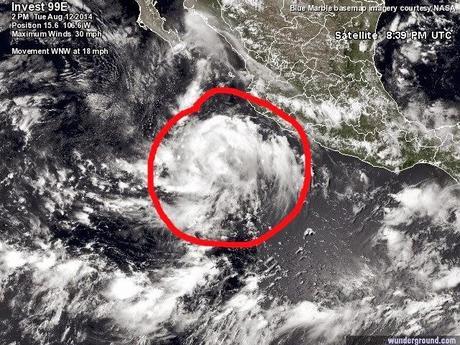 Baja presión al sur de Colima(México) evolucionará a un ciclón tropical