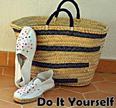 DIY capazo, alpargatas, mi vestido azul, castellón, blog de moda, hazlo tu mismo, personalizar