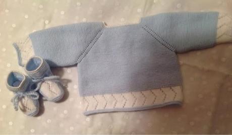 Conjunto de Lana Celeste y Ranita de Pique.
