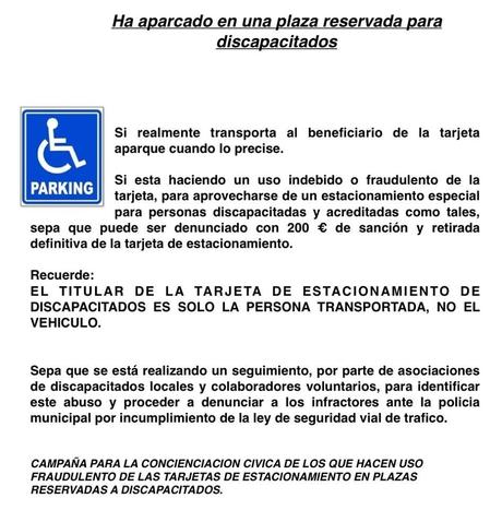 Inician una campaña contra el fraude en aparcamientos de discapacitados de Vigo