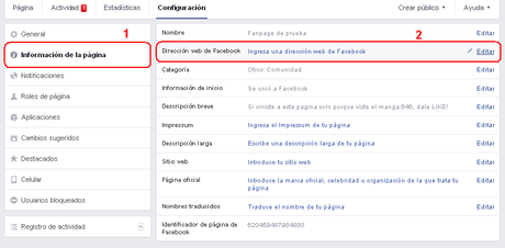 Cómo configurar el nombre de usuario en una pagina de Facebook