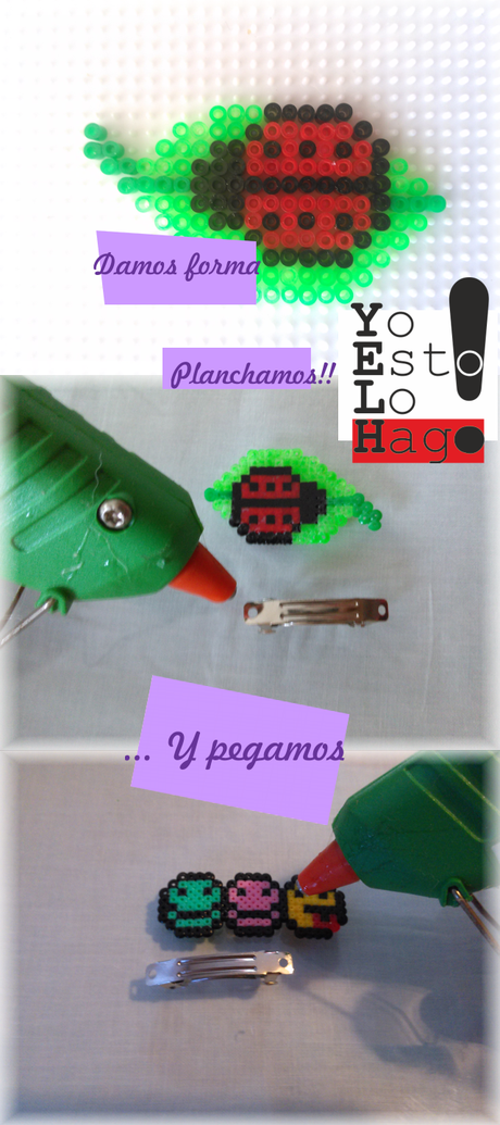 creando unos pasadores con hama beads