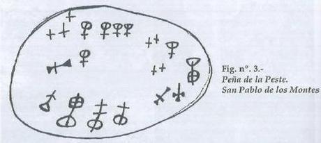Petroglifos en la Peña de la Peste (San Pablo de los Montes).
