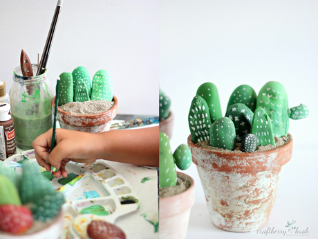 DIY: CACTUS CON PIEDRAS PINTADAS