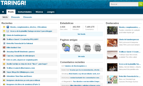 Taringa - Plantilla para Blogger