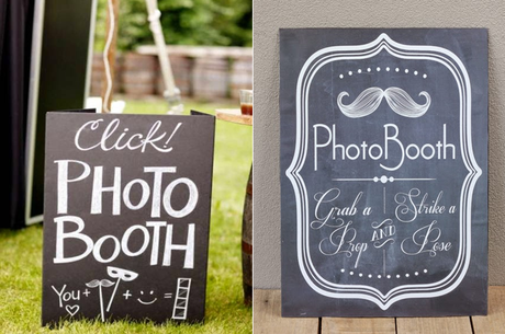 ¡Pon pizarras en el photobooth de tu boda!