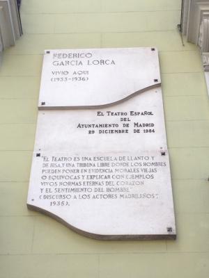 Casa de García Lorca, en la Calle de Alcalá 96