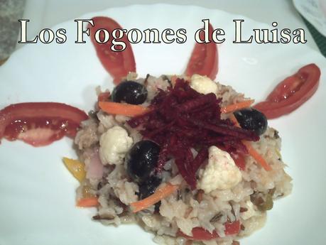 ENSALADA DE ARROZ CON ENCURTIDOS CASEROS