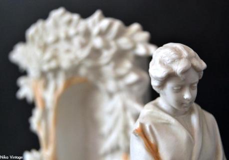 porcelana, Biscuit, francesa, jarron, conjunto escultorico, porcelana Bisculit, figura