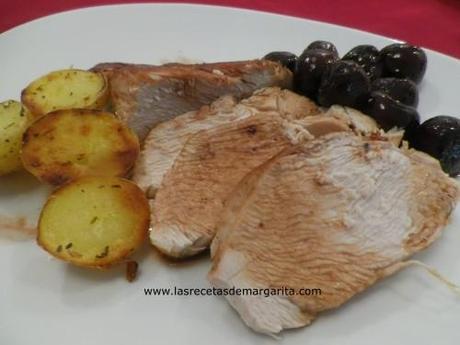 Pechuga de pavo con cerezas