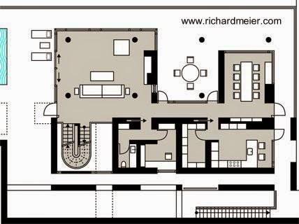 Plano de planta de la villa en Turquía - Richard Meier