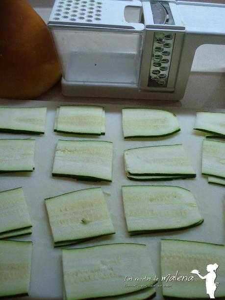 Escalopines de calabacín rellenos de queso San Simón Da Costa