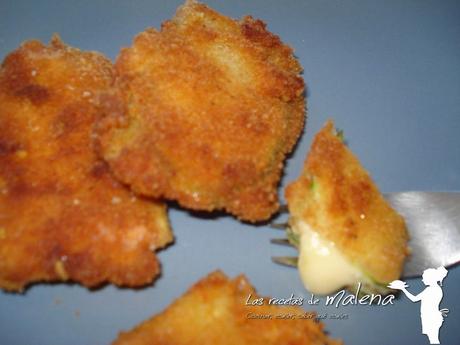 Escalopines de calabacín rellenos de queso San Simón Da Costa