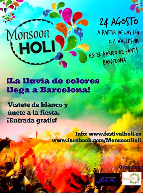 Monsoon Holi Barcelona, 24 de agosto en el barrio de Sants