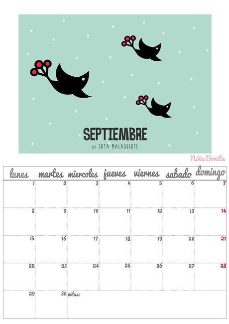 Imprimible: Calendario Septiembre 2014