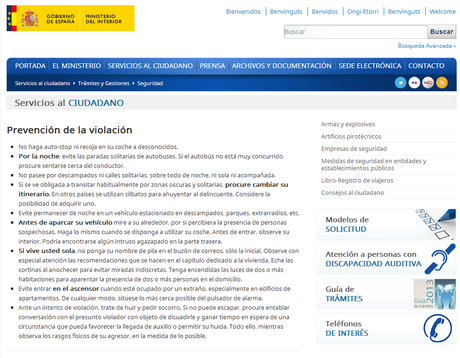 Recomendaciones Ministerio Interior Evitar Violaciones