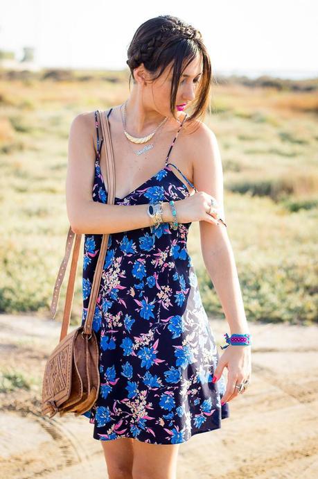 Summer Floral Dress + Romantic Braids Tutorial