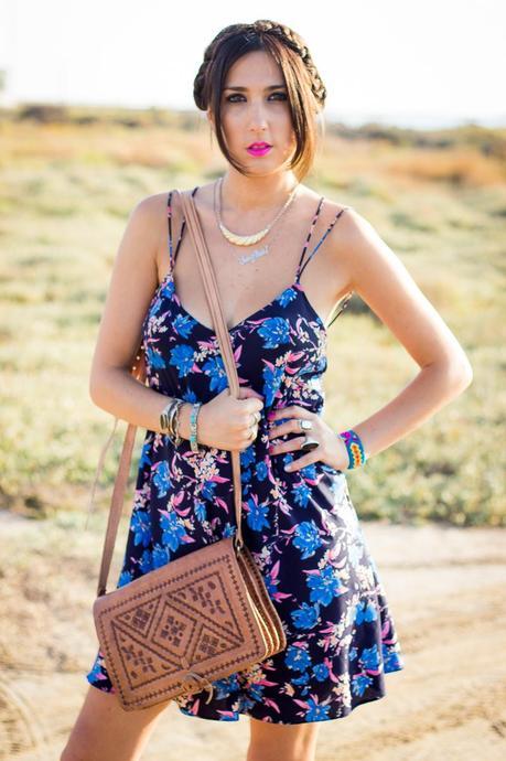 Summer Floral Dress + Romantic Braids Tutorial