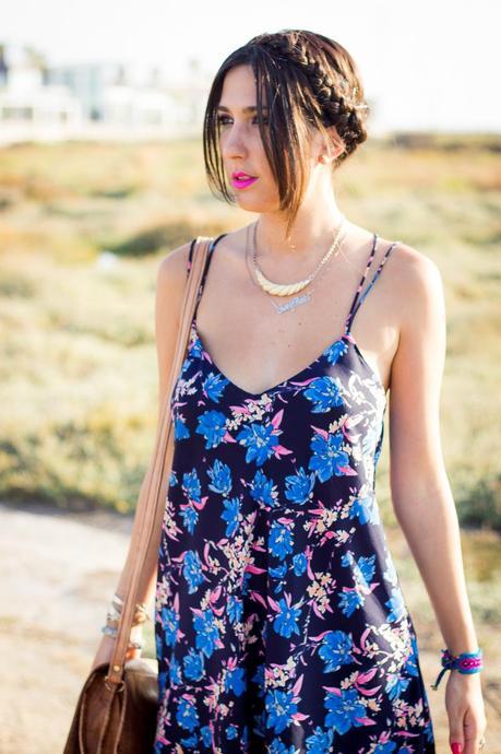 Summer Floral Dress + Romantic Braids Tutorial