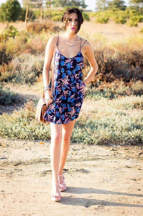 Summer Floral Dress + Romantic Braids Tutorial