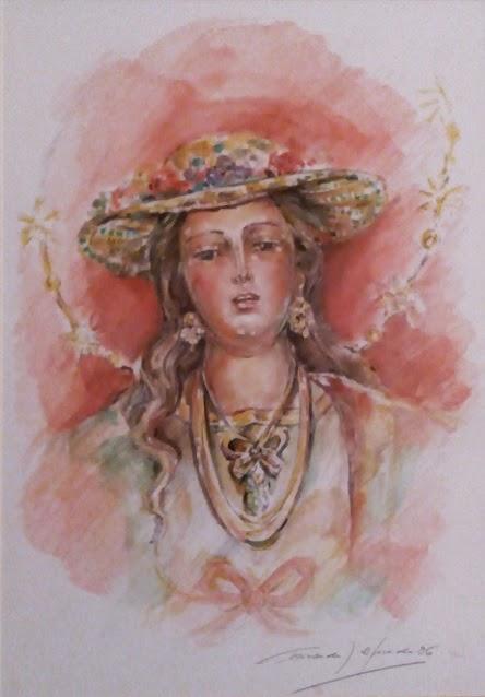 Iconografía de la Pastora de Cantillana: Acuarela de Fernando Aguado