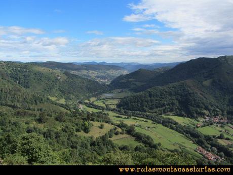 Ruta Cascadas Guanga, Castiello, el Oso: Vista del Valle del Trubia