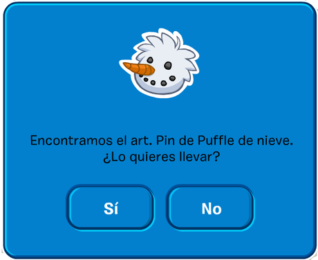 Nuevo Pin de Club Penguin: Puffle de Nieve – Frozen Agosto 2014 puffle de nieve agregar