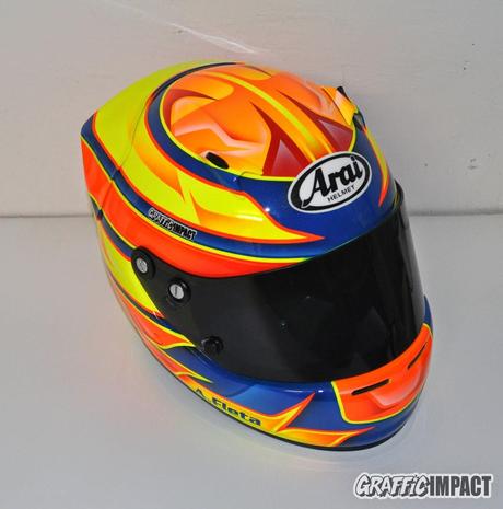 Personalización del casco de karting Arai de Ale Fleta