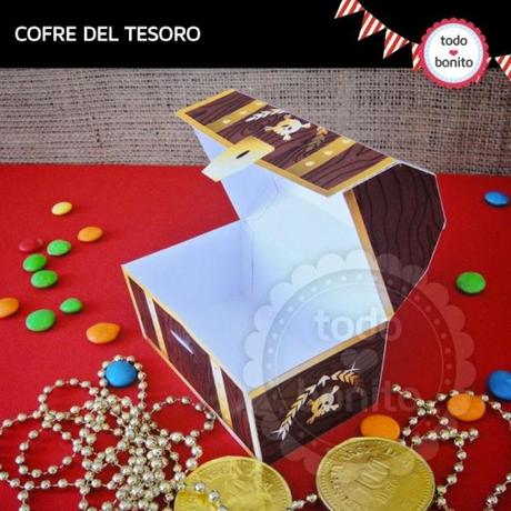 Cofre de tesoros para una fiesta temática de Piratas